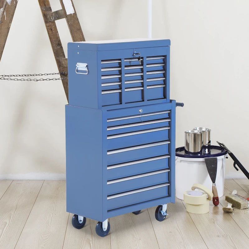 Nancy's Nanno Werkplaatswagen - Gereedschapskar - Gereedschapskist - Gereedschapswagen - Blauw - Staal - ± 60 x 35 x 115 cm