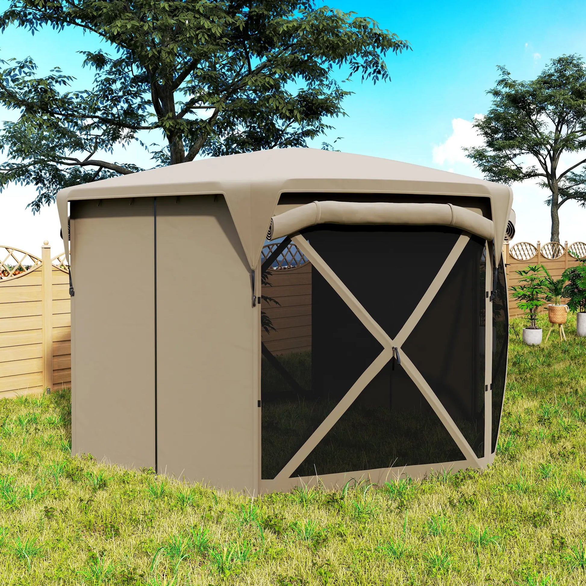 Nancy's Cinquale Paviljoen - Tuinpaviljoen - Partytent - Khaki - 345 x 300 x 210 cm
