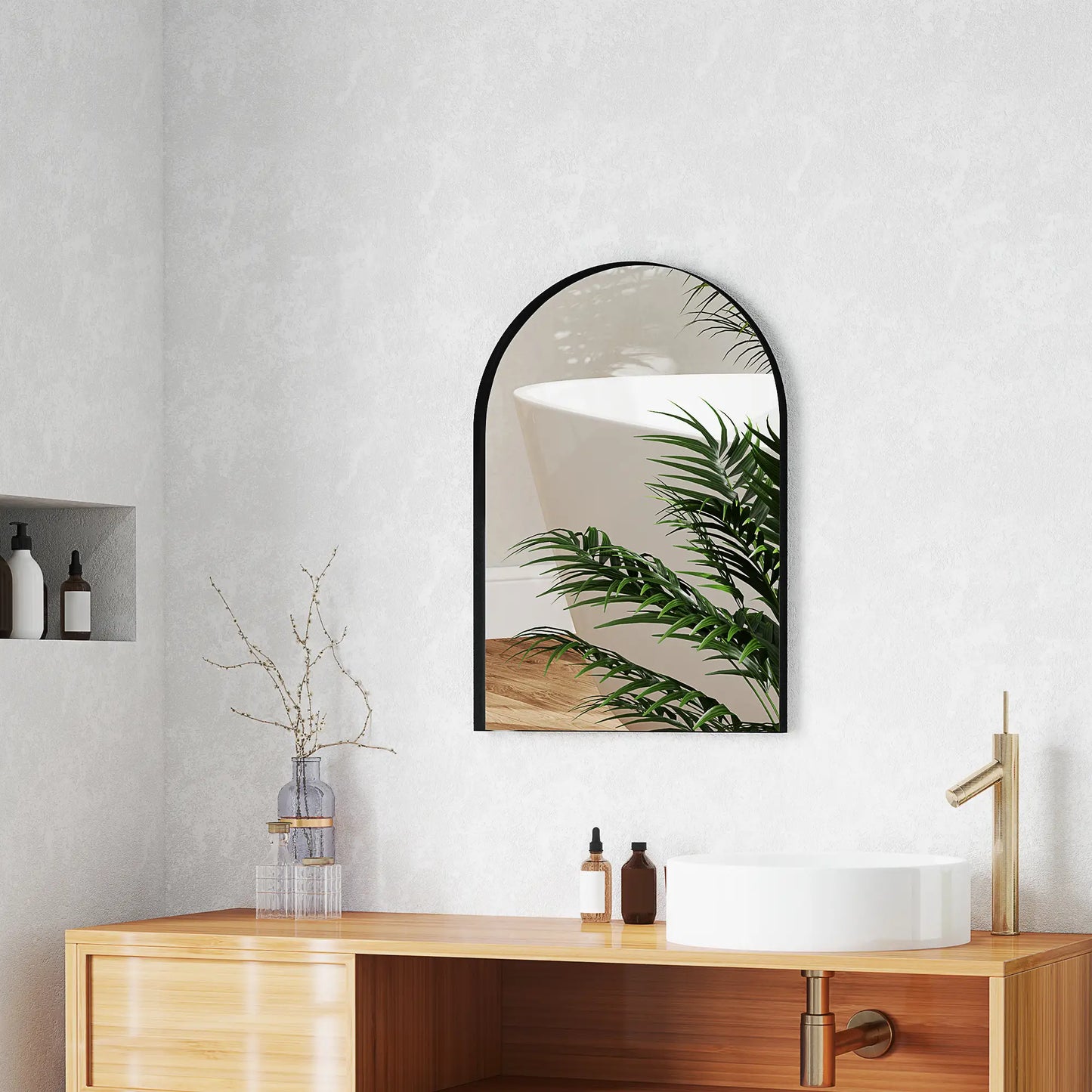 Nancy's Dego Badkamerspiegel - Zwart - 50L x 3B x 70H cm