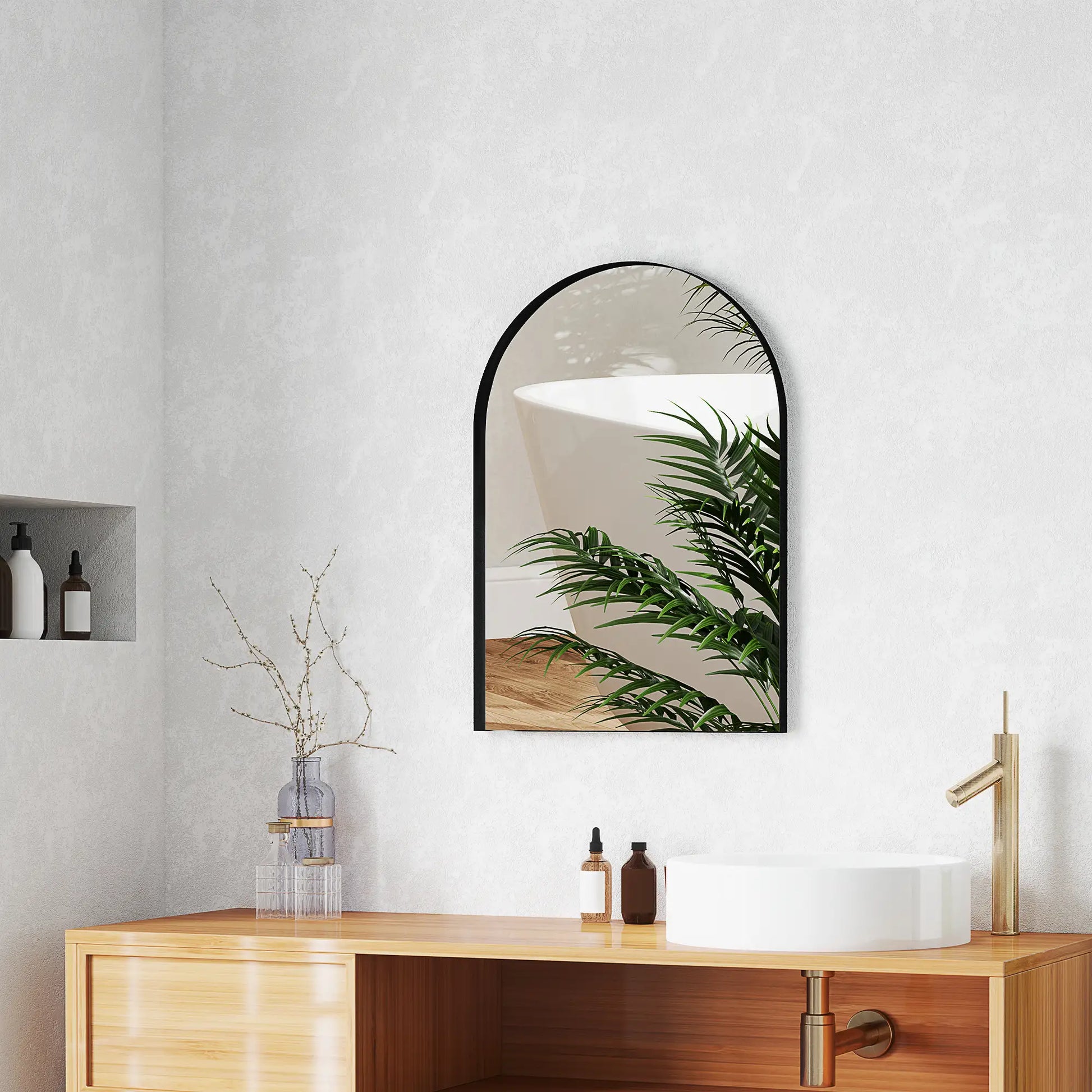 Nancy's Dego Badkamerspiegel - Zwart - 50L x 3B x 70H cm