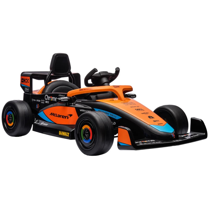 Nancy's Laurens Elektrische Kinderauto - MC Laren Formule 1 Auto voor Kinderen - Kindervoertuig - Muziek / Claxon - Oranje