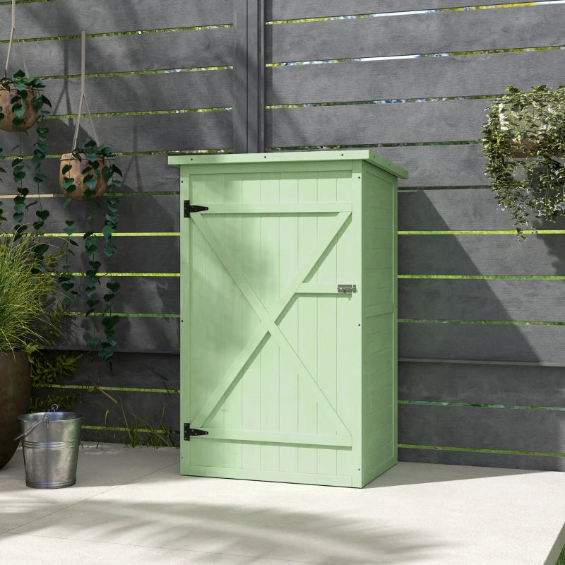 Nancy's Sacrofano Tuinkast - Tuinschuur - Buitenkast - Opbergkast voor buiten - Groen - Dennenhout - ± 75 x 55 x 115 cm
