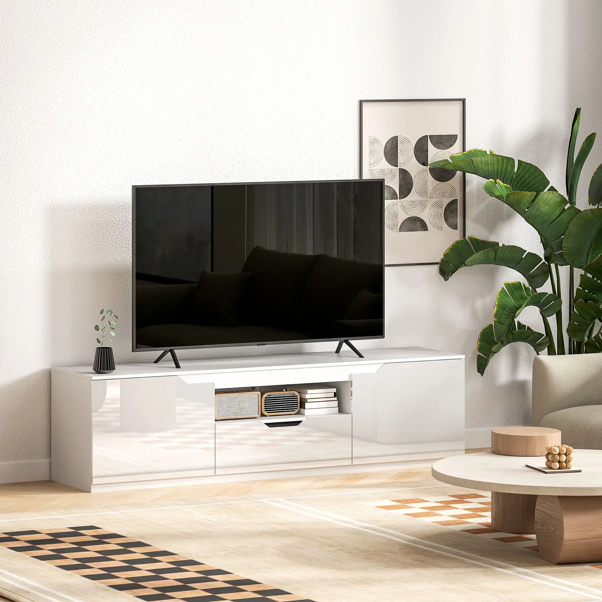 Nancy's Queijada TV Kast - TV Meubel - TV Dressoir - Lowboard - Wit - ± 160 x 40 x 40 cm