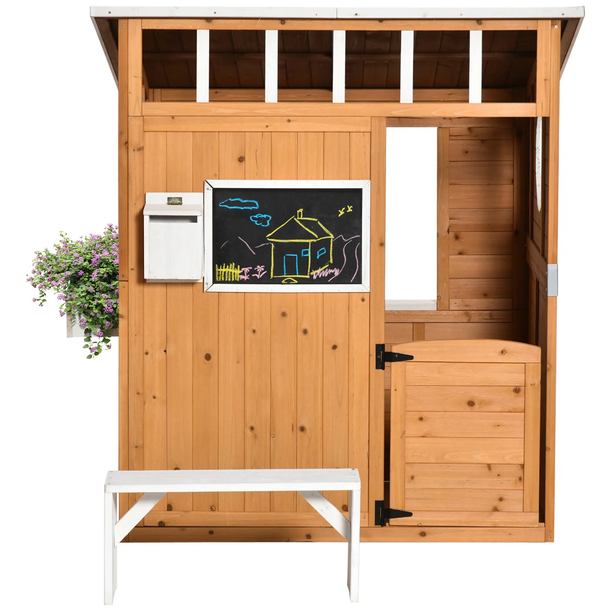 Nancy's Dolegna Speelhuisje - Kinderspeelhuis - Dennenhout - ± 120 x 110 x 135 cm