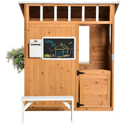 Nancy's Dolegna Speelhuisje - Kinderspeelhuis - Dennenhout - ± 120 x 110 x 135 cm