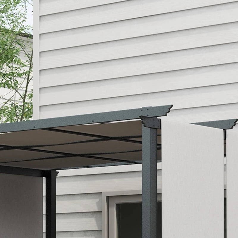 Nancy's Sulden Pergola - Tuinpaviljoen - Terrasoverkapping - Uitschuifbaar pergoladak - Grijs - ± 355 x 295 x 235 cm