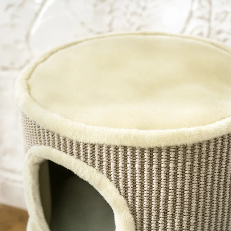 Nancy's Nuraminis Krabpaal - Kattenpaal - Krabmat - Pluche / Sisal - ± 35 x 35 x 50 cm