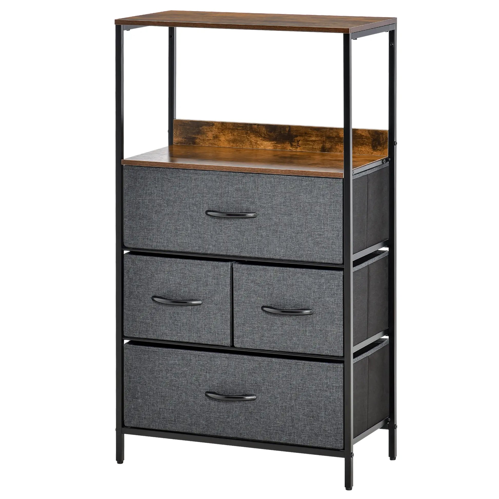 Nancy's Jesi Commode - Opbergkast - Ladekast - Zwart - ± 60 x 30 x 105 cm
