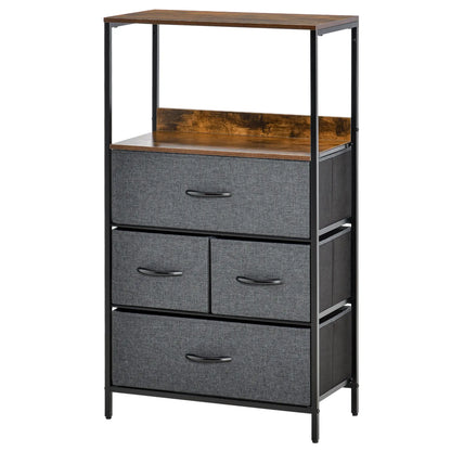 Nancy's Jesi Commode - Opbergkast - Ladekast - Zwart - ± 60 x 30 x 105 cm