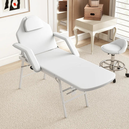 Nancy's Maranello Massagetafel - Behandeltafel - Verstelbare rugleuning en beensteun - Wit - Kunstleer