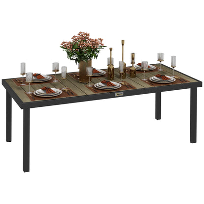 Nancy's Cogula Tuintafel - Terrastafel - Natuurlijk Hout / Zwart - ± 190 x 90 x 75 cm