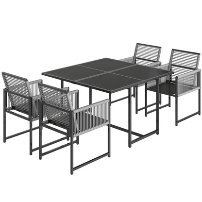 Nancy's Sirmione Tuinset - Tuinmeubelset - Eettafelset voor Buiten - Grijs - Staal