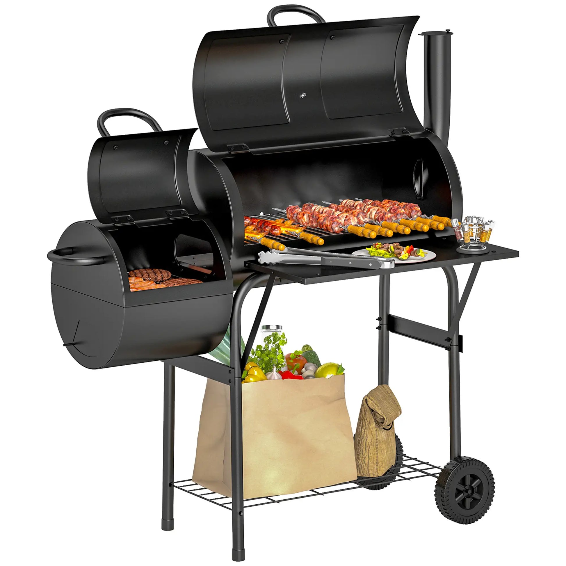 Nancy's Courmayeur Barbecue - BBQ - Houtskoolbarbecue - Met Thermometer - Zwart