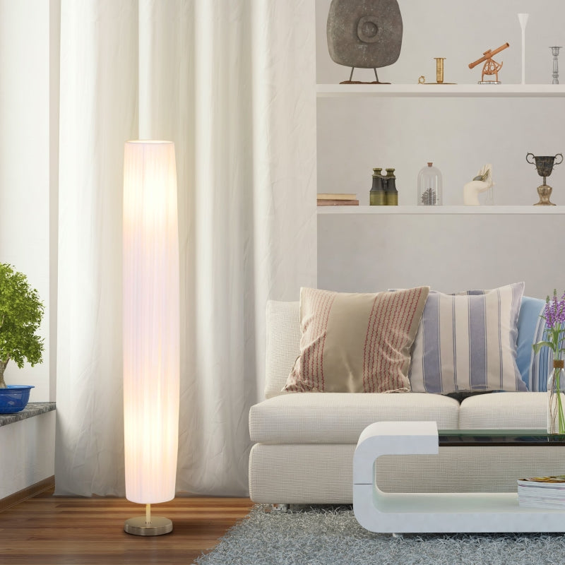 Nancy's Doral Floor Lamp - Standing Lamp - Living Room Lamp - Stainless Steel - E27 - White - 40W - Anti-slip - 15 x 15 x 120 cm