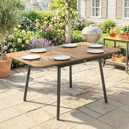 Nancy's Silea Tuintafel - Buitentafel - Eettafel voor buiten - Teak - 140 x 80 x 75 cm