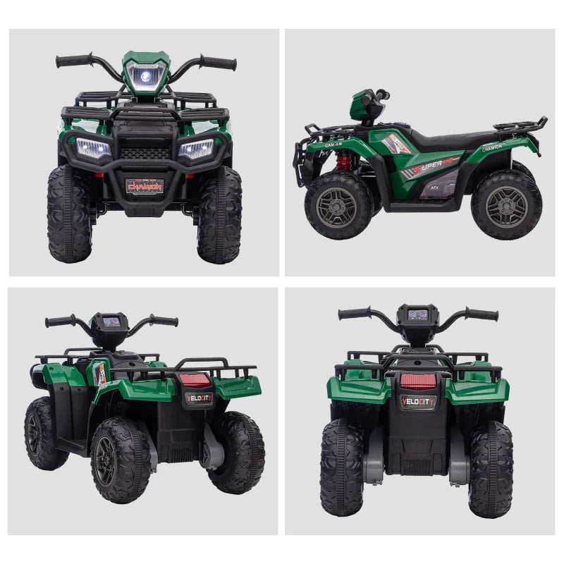 Nancy's Mats Elektrische Quad Voor Kinderen - Kindervoertuig - Kinderquadbike - Muziek / Licht - Groen / Zwart