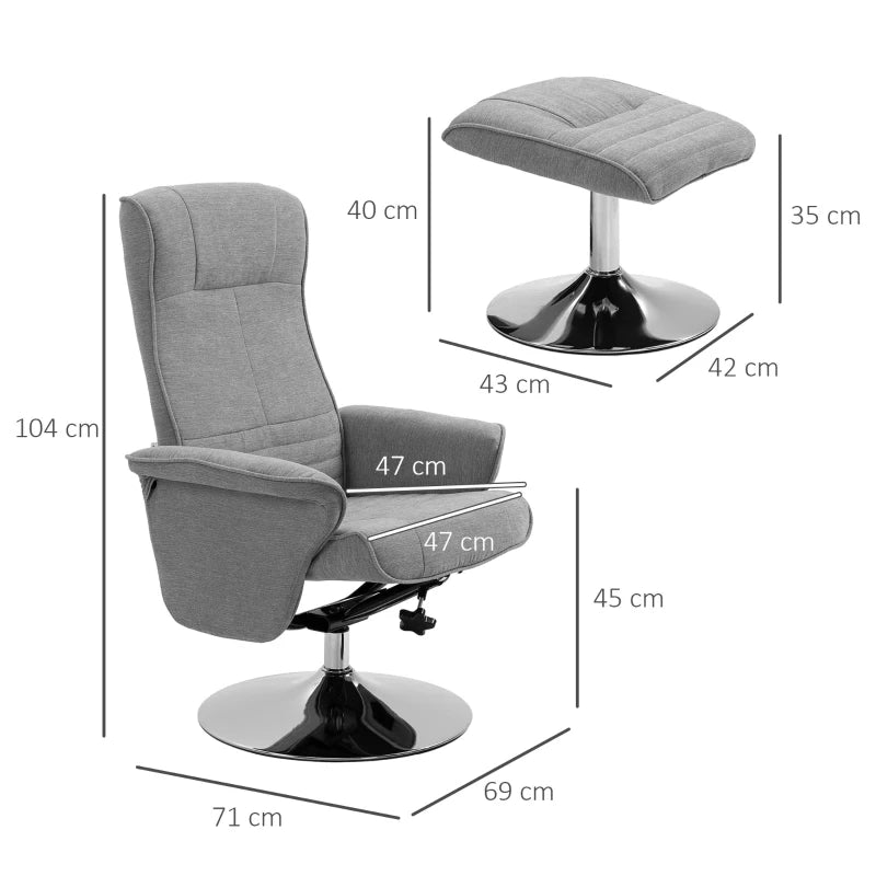 Nancy's Leocadia Relaxfauteuil - Relaxstoel - Ligstoel - Vertelbare rugleuning - Draaibaar - Grijs - Fluweel / Staal