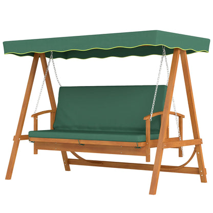 Nancy's Gavardo Schommelbank - Hollywoodschommel - Tuinschommel - Groen - Dennenhout - ± 235 x 130 x 180 cm