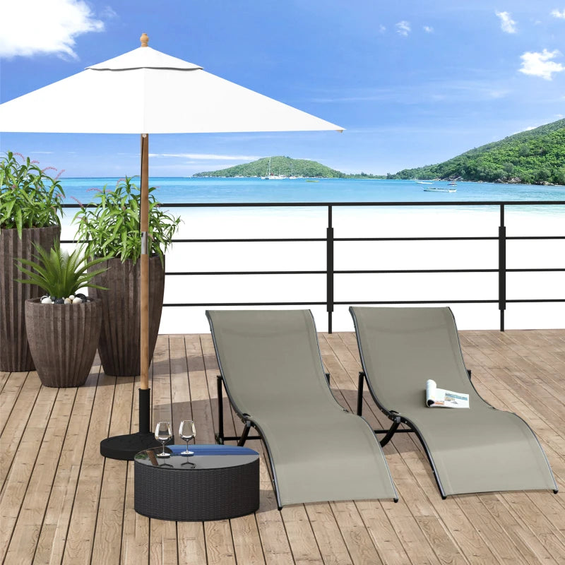 Nancy's Fort Myers Ligbed - Ligstoel - Loungebed - Zilverwit/Lichtgrijs
