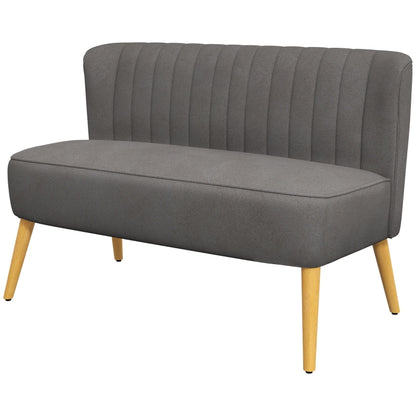 Nancy's Hessie Retro design 2-zitsbank - Bankje - Grijs - Fluweel - ± 120 x 55 x 80 cm