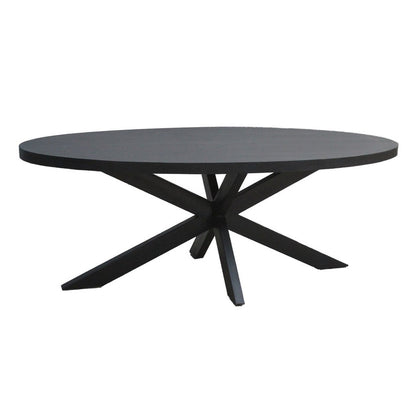 Livingfurn Kala Oval Spider 180 cm eettafel - Mangohout - Zwart