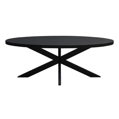 Livingfurn Kala Oval Spider 180 cm eettafel - Mangohout - Zwart