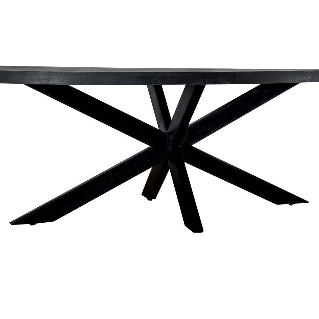 Livingfurn Kala Oval Spider 180 cm eettafel - Mangohout - Zwart