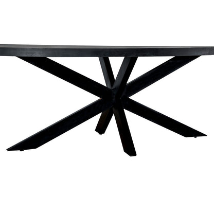 Livingfurn Kala Oval Spider 180 cm eettafel - Mangohout - Zwart