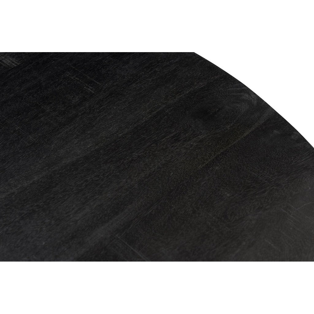 Nancy's Raimonda Eettafel - Eetkamertafel - Rond - Mangohout - Zwart - Ø 120 cm