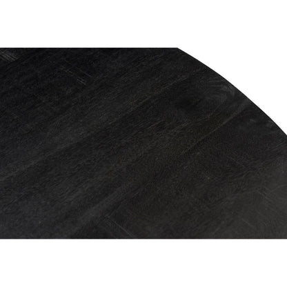 Nancy's Raimonda Eettafel - Eetkamertafel - Rond - Mangohout - Zwart - Ø 120 cm