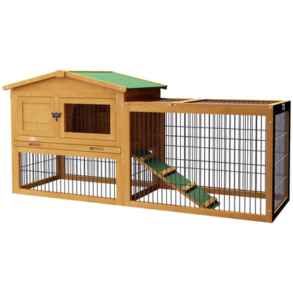 Nancy's Codogno Konijnenhok - Dierenhok - Dierenverblijf - Dennenhout - ± 150 x 50 x 70 cm