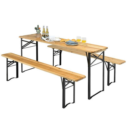 Nancy's Terrenho Biertafel - Campingtafel - Picknicktafel - Kampeertafel - Hout - ± 180 x 50 x 80 cm