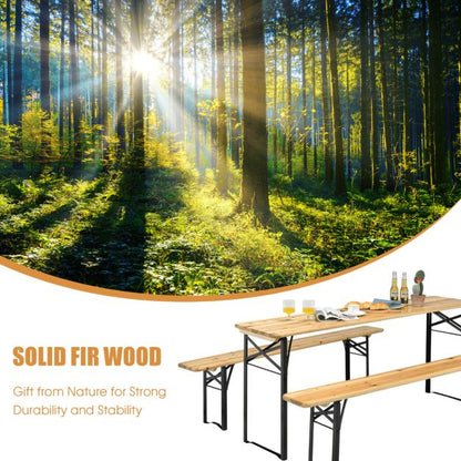 Nancy's Terrenho Biertafel - Campingtafel - Picknicktafel - Kampeertafel - Hout - ± 180 x 50 x 80 cm