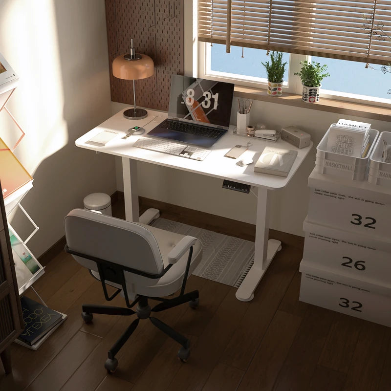 Nancy's Ascea Verstelbaar Bureau - Zit-Sta Bureau - Elektrisch Bureau - Wit - ± 120 x 60 x 72-116 cm