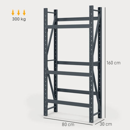 Nancy's Macinhata Krattenrek - Stellingkast - Grijs - Staal - 80 x 30 x 160 cm