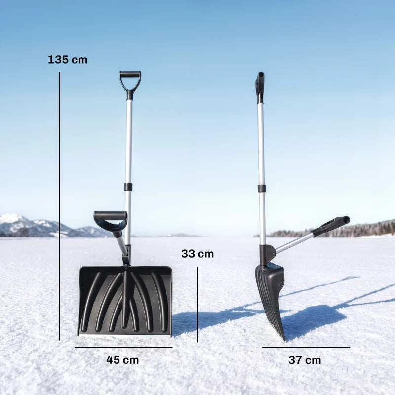 Nancy's Treia Sneeuwschuiver - Sneeuwscherp - Dubbele handgrepen - Hefboomstang - Zwart