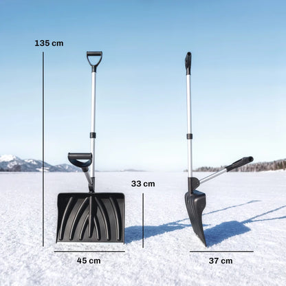 Nancy's Treia Sneeuwschuiver - Sneeuwscherp - Dubbele handgrepen - Hefboomstang - Zwart