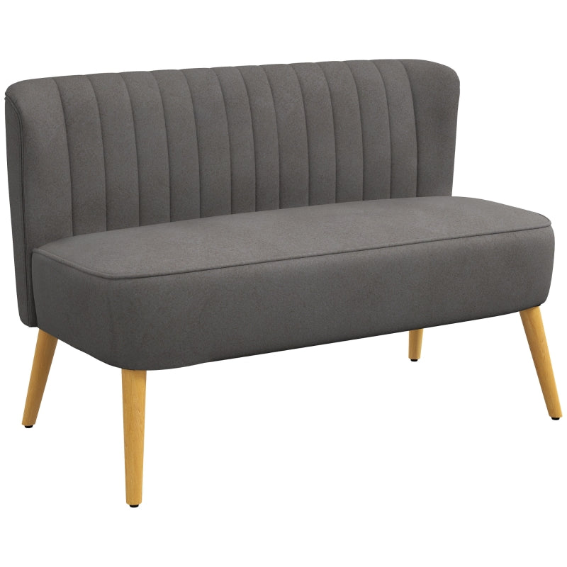Nancy's Hessie Retro design 2-zitsbank - Bankje - Grijs - Fluweel - ± 120 x 55 x 80 cm
