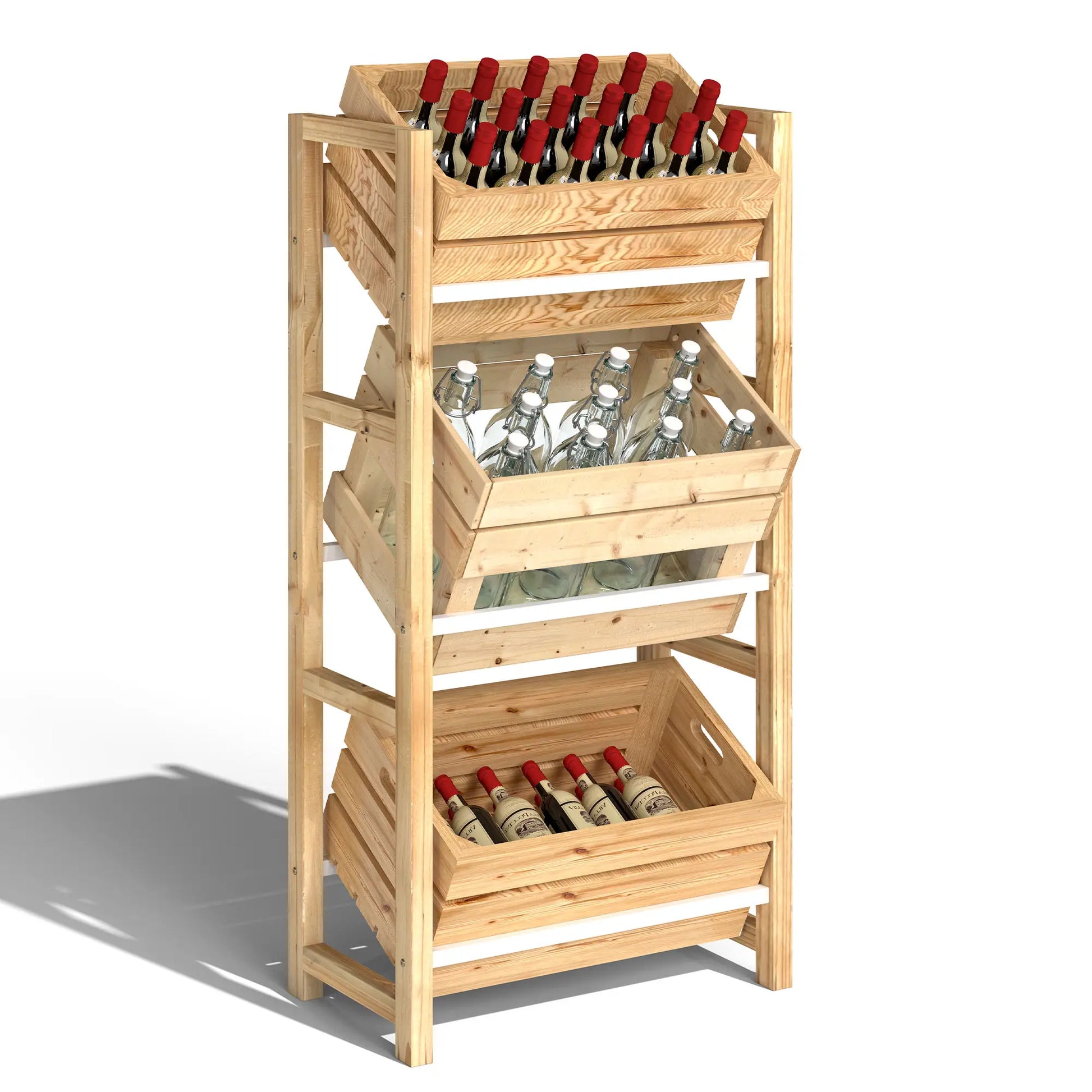 Nancy's Cles Krattenrek - 3-Laags - Dennenhout - ± 55 x 30 x 110 cm