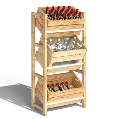 Nancy's Cles Krattenrek - 3-Laags - Dennenhout - ± 55 x 30 x 110 cm