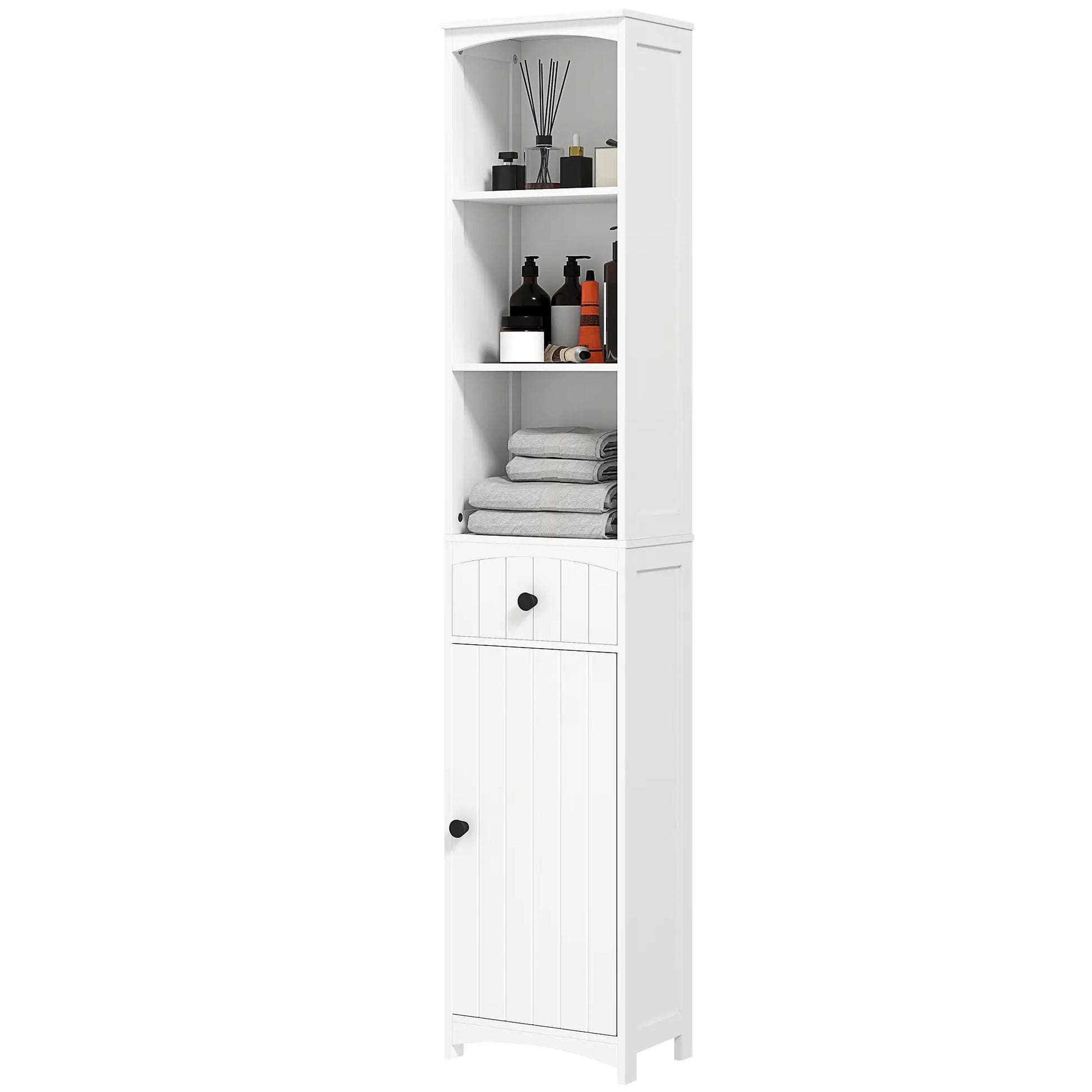 Nancy's Castelli Badkamerkast - Badkamermeubel - Wit - ± 35 x 25 x 170 cm