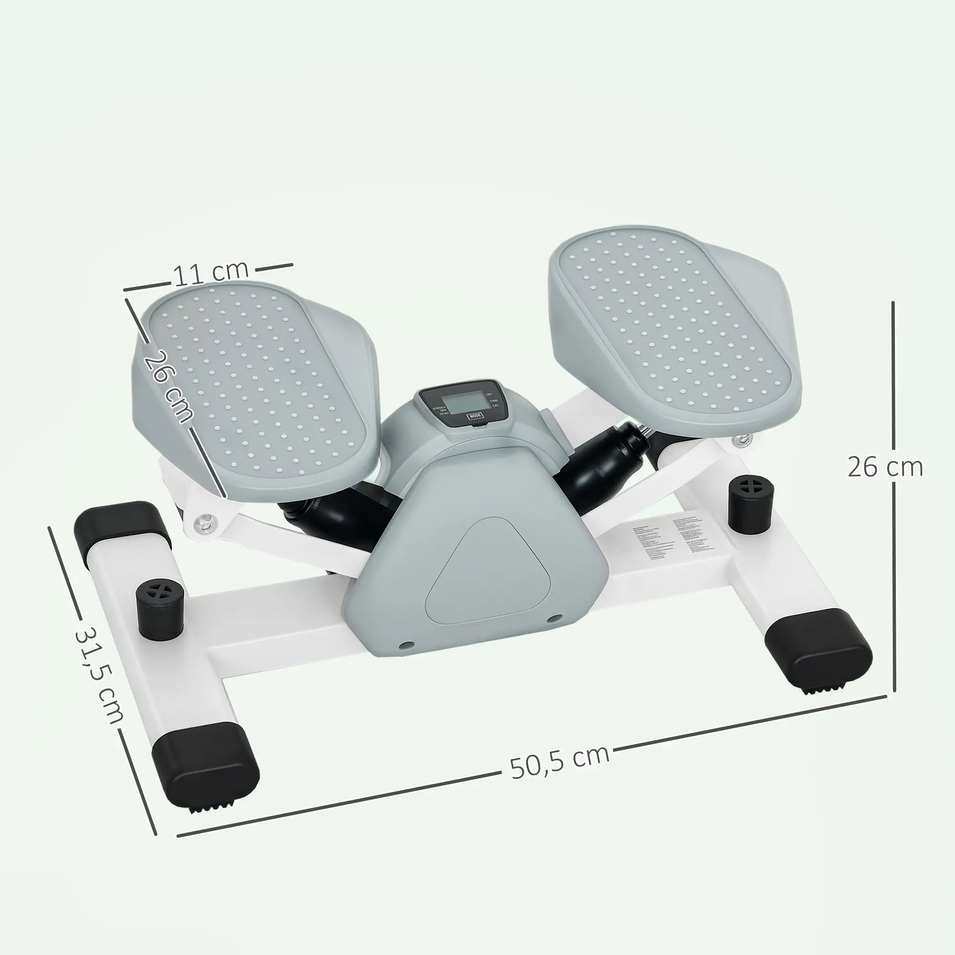 Nancy's Giaveno Stepper - Fitness Step - Step Apparaat - LCD-scherm - Grijs