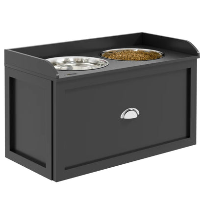 Nancy's Nicolosi Voerbak voor Honden - Drinkbak - Voerstation - Zwart - ± 60 x 30 x 35 cm
