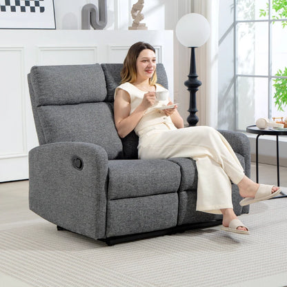 Nancy's Marciana 2-Zitsbank - Zitbank - Relaxfauteuil - Grijs - Stof - ± 115 x 90 x 100 cm
