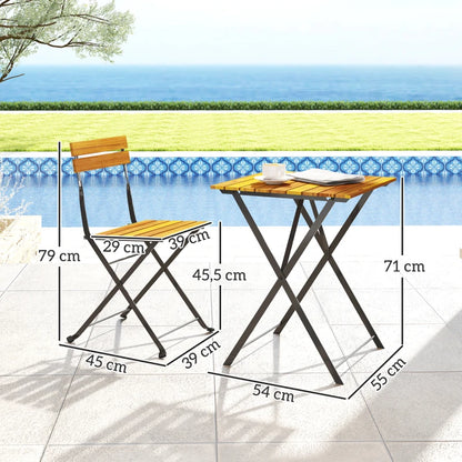 Nancy's Sarezzo Bistroset - Tuinset - Balkonset - 3-Delig - Acaciahout