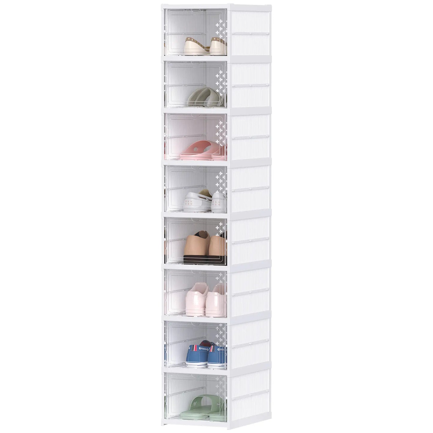 Nancy's Fiumicello Schoenenkast - Opbergkast voor Schoenen - Wit - ± 25 x 35 x 140 cm