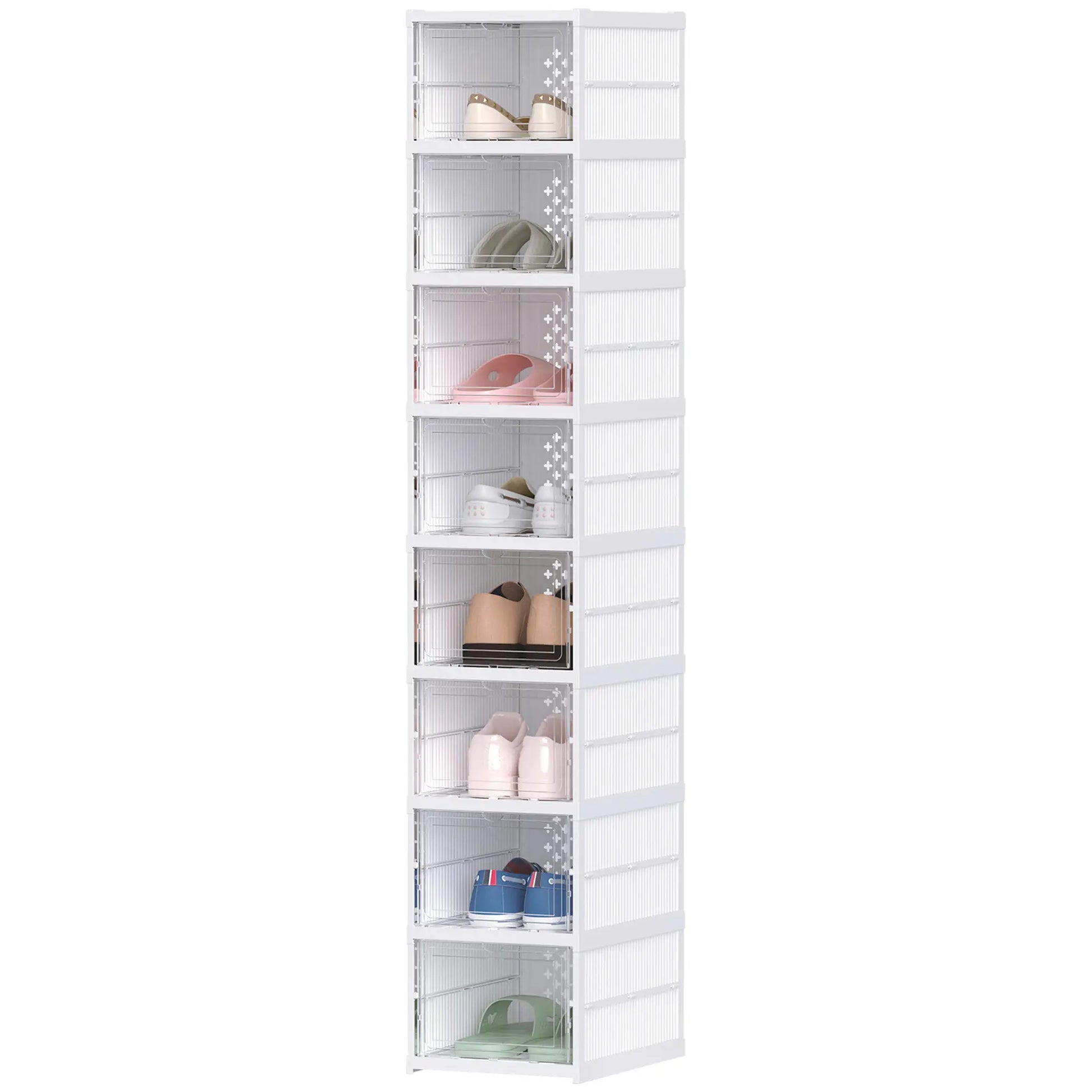 Nancy's Fiumicello Schoenenkast - Opbergkast voor Schoenen - Wit - ± 25 x 35 x 140 cm
