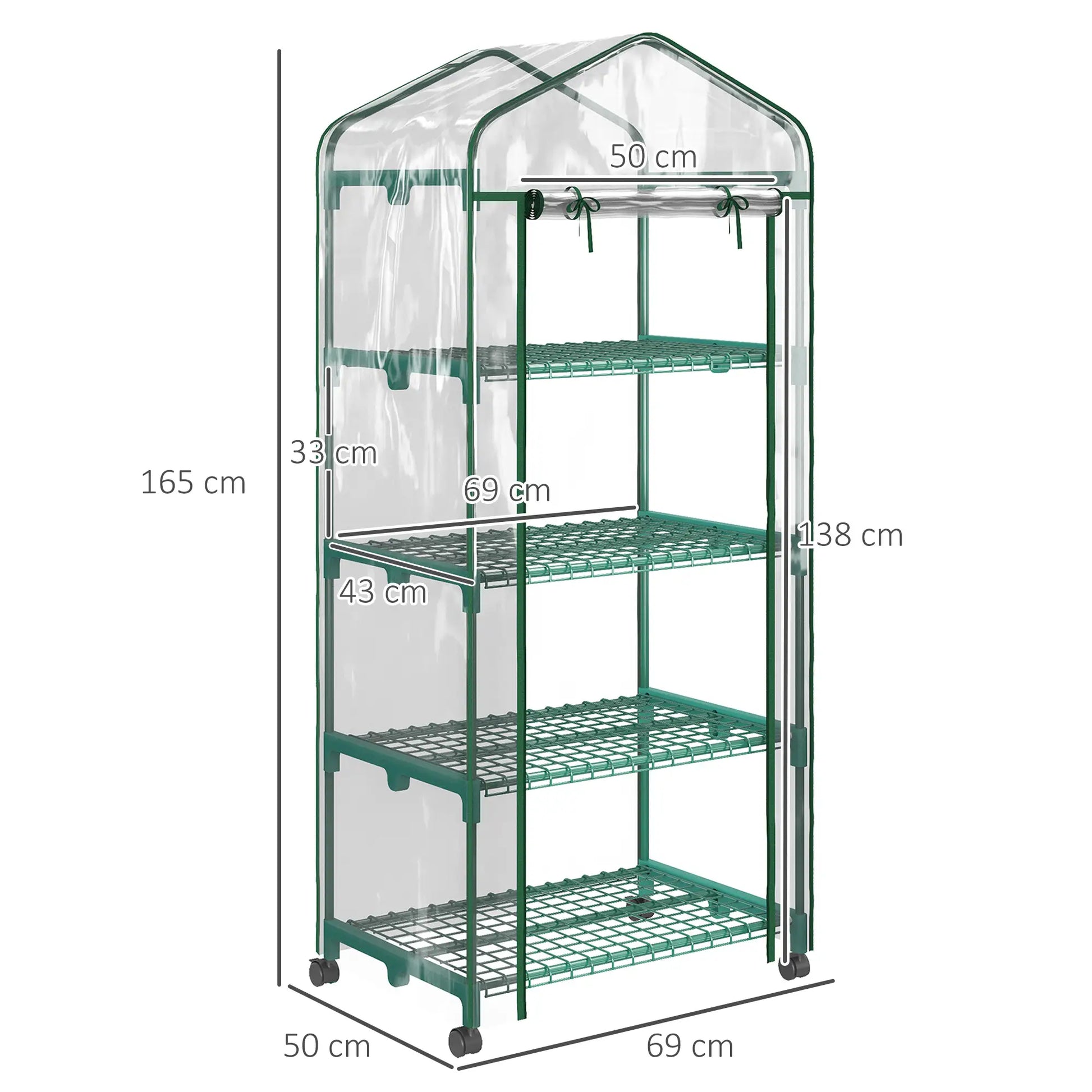 Nancy's Penafiel Foliekas - Broeikas - Kweekkas - Plantenkas - Minikas - Tuinkas - Transparant - ± 70 x 50 x 165 cm