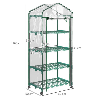 Nancy's Penafiel Foliekas - Broeikas - Kweekkas - Plantenkas - Minikas - Tuinkas - Transparant - ± 70 x 50 x 165 cm