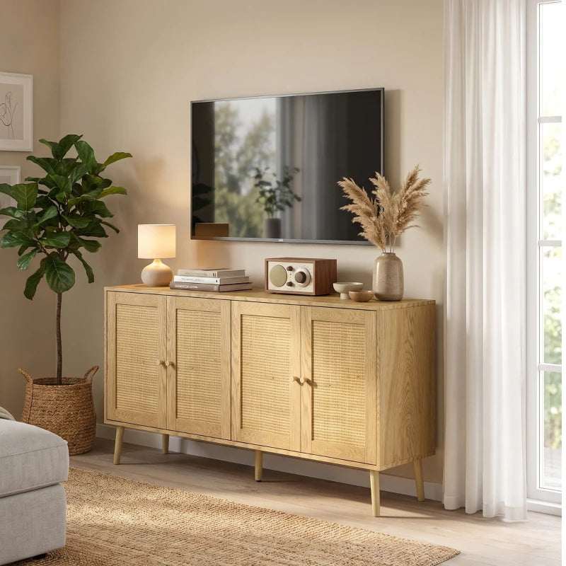 Nancy's Telve Dressoir - Opbergkast - Sideboard - Boho Stijl - Natuurlijk hout - 140 x 40 x 75 cm